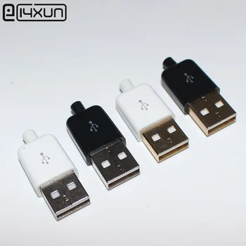 100 комплектов USB 5Pin Сварочный Разъем Типа Plug Jack 3 в 1 Никелированный Позолоченный USB-Разъем для Зарядки Apple iphone 4