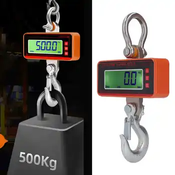 1500 КГ 3000 фунтов Оранжевые промышленные электронные крановые весы с ЖК-дисплеем Водонепроницаемые Беспроводные Подвесные весы