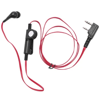 2-контактный наушник-вкладыш в стиле лапши, наушники-вкладыши K Plug для радиоприемника Uv5R -888S Uv5R с красным проводом