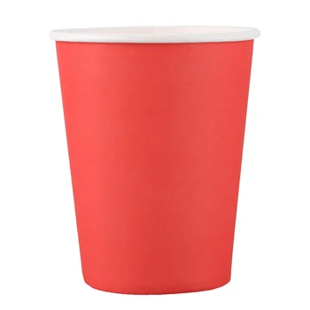 20 бумажных стаканчиков (9 унций) - Однотонная посуда для вечеринки по случаю дня рождения (красная)