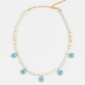 2021 Ожерелье для женщин, богемный кулон от сглаза, подвески, звенья цепи, ожерелье, женская мода, Пляжные ювелирные изделия Collier оптом