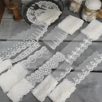 3 метра белой кружевной отделки Аппликация для костюма Кружевная отделка Лента Домашний текстиль Аксессуары для шитья