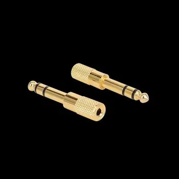 3-полюсный штекер TRS 6,5 мм от штекера до 3,5 мм от штекера для адаптера стереозвука, конвертер, Золотая пластина для микрофонов