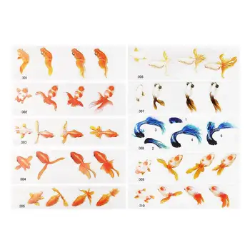 3D Наклейки с золотыми рыбками 3D Рыбки из смолы для росписи ювелирных изделий Наклейки с золотыми рыбками с 3D эффектом Наклейка с рисунком рыбы Прозрачный пруд