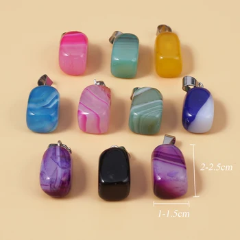 3шт Кулон из натурального камня, разноцветный полосатый Агат, разные цвета, целебные кристаллы, каменные подвески для изготовления ювелирных изделий, ожерелья своими руками