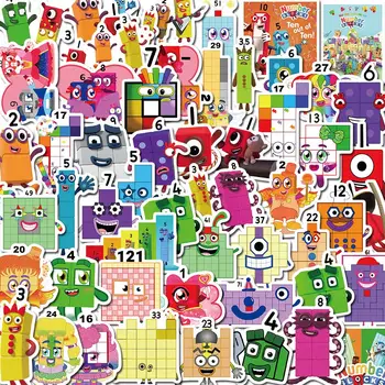 52ШТ Мультяшных наклеек Numberblocks в винтажном стиле для детей 