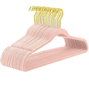 Anqi flocking вешалка для одежды 45 см розовый золотой крючок нескользящий бесшовный шкаф для взрослых бытовая вешалка для одежды