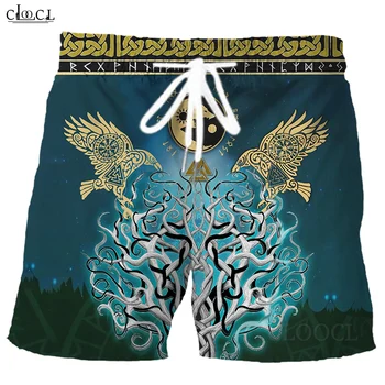 CLOOCL Новейшие популярные летние пляжные шорты Viking Tattoo с 3D принтом, модные мужские повседневные крутые шорты в стиле харадзюку в стиле хип-хоп, прямая поставка