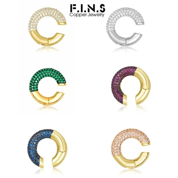 F.I.N.S Модные роскошные серьги-клипсы C-образной формы без ушных отверстий из латуни с позолотой 18 Карат, накладные Ушные манжеты, ювелирные изделия из Катилажа