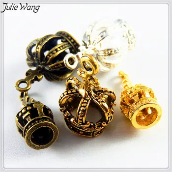 Julie Wang 20шт Винтажные подвески в виде короны, смешанные цвета и стили, Королевский элемент, милое ожерелье, аксессуар для изготовления ювелирных изделий