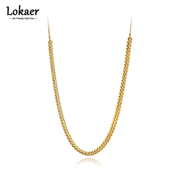 Lokaer Титан, Нержавеющая сталь, ожерелья регулируемой длины, ювелирные изделия, цепочка в стиле хип-хоп/Рок, ожерелье для женщин, мужчин, N21230