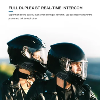 Teleheer T6 Plus Мотоциклетный Шлем Bluetooth Водонепроницаемая Гарнитура Домофон Полный Дуплекс BT Домофон в реальном времени Для нескольких человек