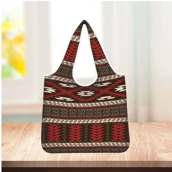 TOADDMOS Креативная сумка для покупок с геометрическим племенным рисунком, многоразовая сумка-тоут для фруктов и овощей, новая женская модная сумка на плечо