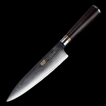 VG10 Дамасский мясницкий тесак Японский нож шеф-повара ручной ковки Из 67 слоев стали, ультраострые 8-дюймовые кухонные ножи с ручкой из черного дерева