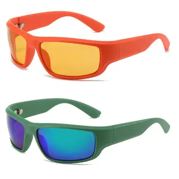 Y2K Велосипедные Спортивные Солнцезащитные очки в стиле стимпанк, женские Солнцезащитные очки в стиле панк, Брендовые Дизайнерские Солнцезащитные Очки, Мужские Серебряные Зеркальные оттенки, Модные очки