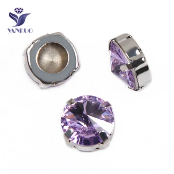 YANRUO 1122 Все размеры Фиолетовые кристаллы Риволи для шитья, сделай САМ, Блестящие драгоценные камни, стразы с заостренной спинкой, Стеклянные стразы на одежде