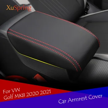 Автомобильный подлокотник, крышка консоли, коробка для поддержки подушки, верхняя матовая подкладка, чехол для коврика в автомобильном стиле для VW Golf 8 MK8 2020 2021 2022