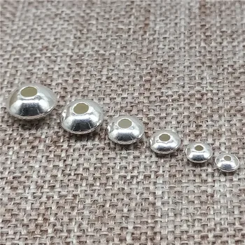 Блюдце из стерлингового серебра 925 пробы, бусины UFO, распорка 3 мм, 4 мм, 5 мм, 6 мм, 7 мм, 8 мм для ожерелья-браслета