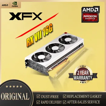 Видеокарты XFX RXVII 16G 7nm 4098bit С Тройными вентиляторами PCIE3.0X16 Видео Для настольных ПК Используемая карта Компьютерной игры