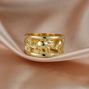 Винтажные кольца со слоном в виде животного для женщин и мужчин, роскошные мужские обручальные кольца золотого цвета, ювелирные изделия для вечеринок