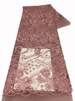 Высококачественная ткань с вышивкой, расшитая блестками, элегантное винтажное кружевное сетчатое платье из ткани для платья