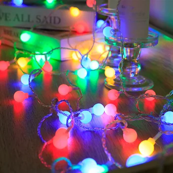 Гирлянда с гирляндой из светодиодных шариков, Гирлянда с гирляндой, Рождественское наружное освещение для свадебной вечеринки, украшения дома, сада, лагеря