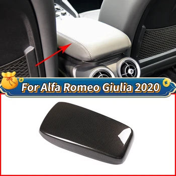 Для Alfa Romeo Giulia 2020 Автомобильный стайлинг ABS Текстура из углеродного волокна Центральный подлокотник Коробка Защитная крышка Отделка Автомобильные аксессуары