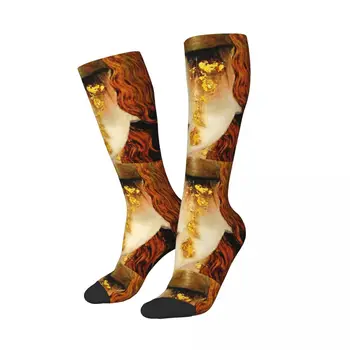 Женские Спортивные Чулки Gustav Klimt Golden Tears С забавной символикой 3D-печати, Спортивные Носки до бедра на открытом воздухе