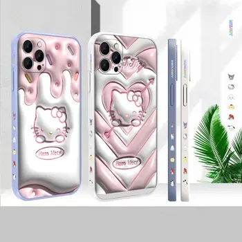 Забавный Милый Аниме Hello Kitty Cqoue Для iPhone 15 Pro Max Чехол Для Apple iPhone 14 13 12 11 Pro Max Mini 8 7 Plus Cover Funda 