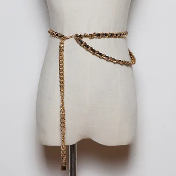 Золотые, серебряные, металлические, кожаные украшения с цепочкой для женщин, дизайнерские украшения
