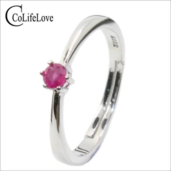 Классическое обручальное рубиновое кольцо 0,2 карата с натуральным рубином серебряное кольцо из твердого серебра 925 пробы с рубином романтический подарок на день рождения для девушки