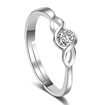 Кольцо с кубическим цирконием NEHZY с серебряным покрытием, женские серебряные модные украшения, геометрическое открывающее кольцо в форме сердца