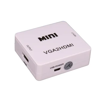 Конвертер VGA в HDMI, видео-аудио адаптер Mini VGA 1080P для ПК, ноутбука, HDTV-проектора, адаптера VGA2HDMI