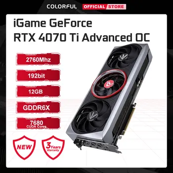 КРАСОЧНАЯ Видеокарта GeForce RTX 4070TI Advanced 12GB GDDR6x 192 Бит 2745 МГц Видеокарта NVIDIA GPU 4070Ti RTX Игровое Видео