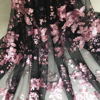 Кружевная ткань с вышивкой в виде цветка пиона, свадебное платье, кружево, ткань