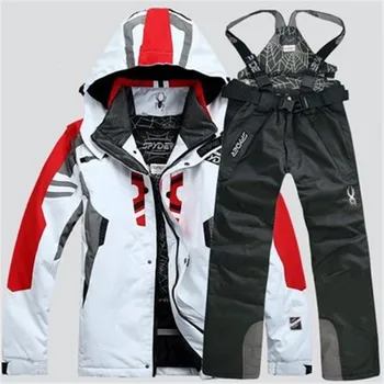 Лыжный костюм, мужская куртка для сноуборда + лыжные брюки, зимняя уличная лыжная куртка с подогревом и лыжные брюки, водонепроницаемая ветрозащитная парка