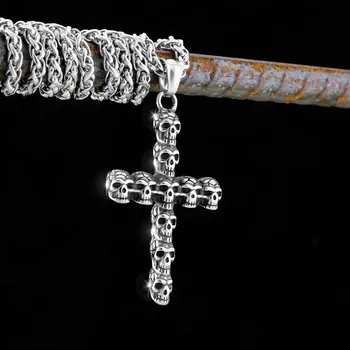 Модное классическое ожерелье викингов с крестом и черепом из нержавеющей стали, Скандинавская религиозная мужская мода, ретро-ожерелье Odin Valknut, ювелирные изделия