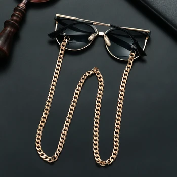 Модные очки для чтения на шнурке, металлические цепочки для очков, женские солнцезащитные очки, держатель для ожерелья, позолоченные аксессуары для очков