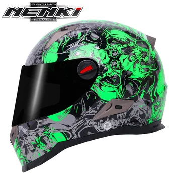 Мотоциклетный шлем NENKI Мужской Полнолицевой шлем для езды на мотоцикле Шлем для мотокросса Мотоцикл Сертификат ЕЭК Casco Moto