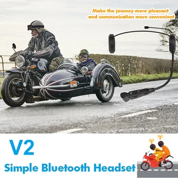 Мотоциклетный шлем V2, гарнитура, Bluetooth-интерком, беспроводной переговорный телефон для 2 человек, коммуникатор, Максимальное расстояние 35 м, Громкая связь