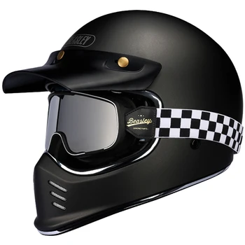 Мотоциклетный шлем, Ретро-винтажный шлем для мужчин и женщин, Профессиональные шлемы для мотокросса, Мотоциклетный шлем, сертифицированный DOT