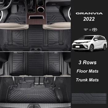 Набор резиновых автомобильных ковриков для Toyota Granvia 2022, Водонепроницаемые Аксессуары для интерьера, 100% Подходящий Кожаный ковер