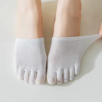 Невидимые простые сетчатые носки в пол-ладони Эластичные короткие женские носки для ухода за ногами Носки на пять пальцев Половинные стельки Носки-разделители для пальцев ног