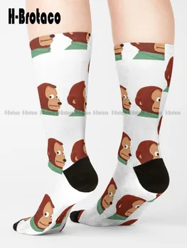 Неуклюжий вид, носки с обезьяньими куклами, футбольные носки, мужские удобные носки для девочек, спортивные носки для уличного скейтборда в стиле хип-хоп, повседневные