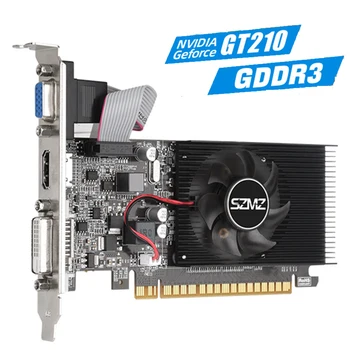 Новая Видеокарта GT210 1 ГБ 64-Битная DDR3 64-Битная Видеокарта PCI-E Pcie 2.0 X16 VGA DVI Игровая Графическая Карта Для NVIDIA Geforce PC GPU