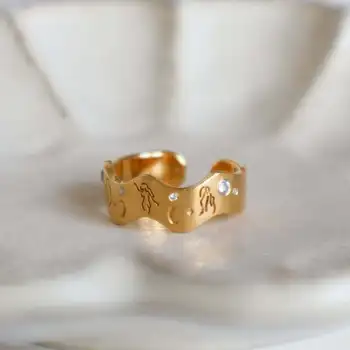 Новое винтажное кольцо с мифической богиней мудрости, простое ретро индивидуальное кольцо с регулируемым размером, подарочные украшения