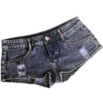 Новые женские сексуальные джинсы с низкой талией, короткие шорты из денима для ночных клубов, баров и пляжей