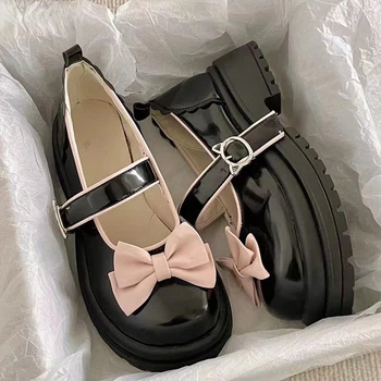 Обувь Женская Lolita В Японском стиле Mary Jane Винтажная Для девочек На платформе и высоком каблуке Студент Колледжа Tacones Mujer Escarpins Chaussures