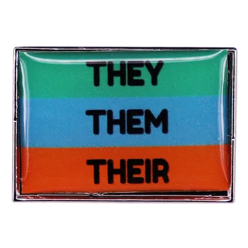 Они/Them/ Их Местоимения, Эмалированная булавка, значок гордости ЛГБТК, геев и лесбиянок