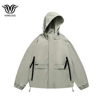 Оригинальная уличная свободная куртка с капюшоном на молнии с большим карманом, ветрозащитная осенняя фирменная новинка, мужское японское повседневное простое пальто оверсайз